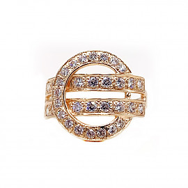 Кольцо из золота с цирконом «Евро» 01-19067301