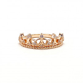 Золотое кольцо в красном цвете с цирконом 01-19256901