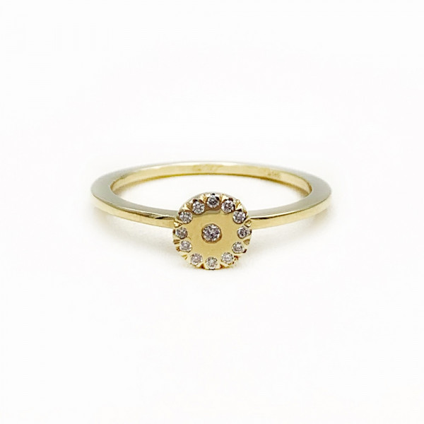 Кольцо из золота в желтом цвете с желтыми бриллиантами