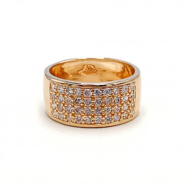 Золотое кольцо красного цвета с цирконом 01-19214902