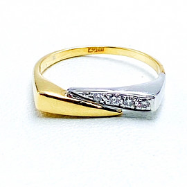 Кольцо из золота в желтом с белым цвете с желтыми бриллиантами 01-200006204