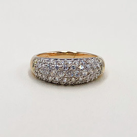 Золотое кольцо в красном с белым цвете с цирконом 01-200027004