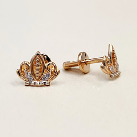 Сережки з золота з цирконом «Корона» 01-200086205