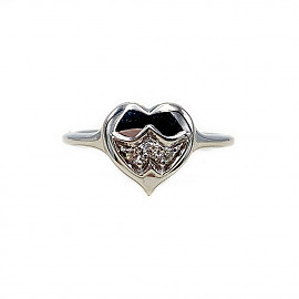 Кольцо из золота с белыми бриллиантами «Сердце» 01-18949610