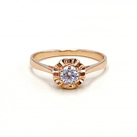 Золотое кольцо с цирконом 01-19150010