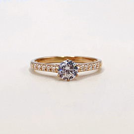 Золотое кольцо с цирконом 01-19329112