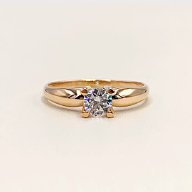 Золотое кольцо в красном цвете с цирконом 01-200082318