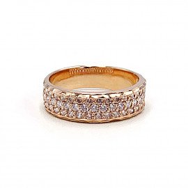 Золотое кольцо в красном цвете с цирконом 01-19203421