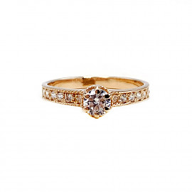 Золотое кольцо с цирконом 01-19087122