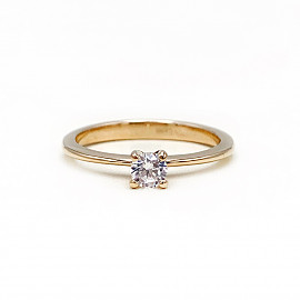 Золотое кольцо в красном цвете с цирконом 01-18748225