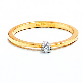 Кольцо из красного с белым золота с белым бриллиантом 01-200099429