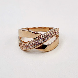 Золотое кольцо в красном цвете с цирконом 01-200018534