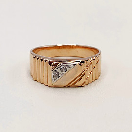 Перстень из золота с цирконом 01-200055335
