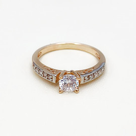 Золотое кольцо с цирконом 01-18357036