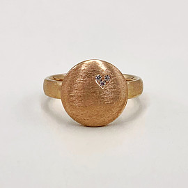 Золотое кольцо красного цвета с белыми бриллиантами 01-19292343