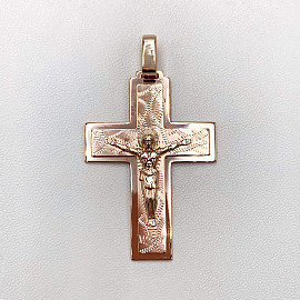 Золотой крестик в красном цвете 01-19338248