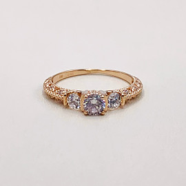 Золотое кольцо в красном цвете с цирконом 01-19318158