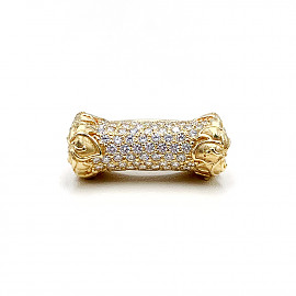 Золотое кольцо желтого цвета с белыми бриллиантами 01-19237960