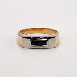 Золотий перстень з синіми корундами 01-200026961