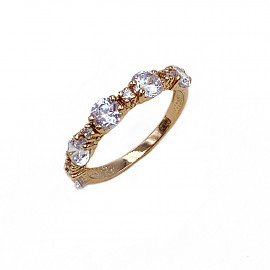 Золотое кольцо красного цвета с цирконом 01-19115068