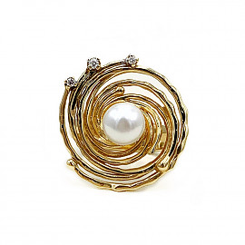 Кольцо из золота с белыми бриллиантами