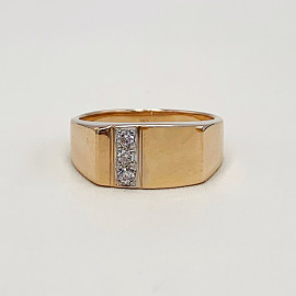 Перстень з золота з цирконом 01-19310670