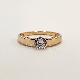Золотое кольцо в красном цвете с цирконом 01-200068773