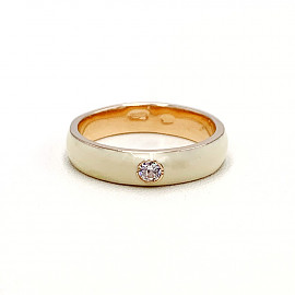Золотое кольцо красного цвета с цирконом 01-19149977