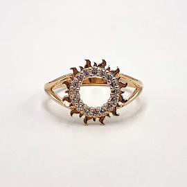 Золотое кольцо в красном цвете с цирконом 01-19280981