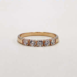 Золотое кольцо в красном цвете с цирконом 01-200050881