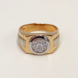 Золотой перстень с цирконом 01-200086181