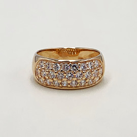 Золотое кольцо в красном цвете с цирконом 01-19329183