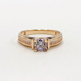 Золотое кольцо с цирконом 01-19316484