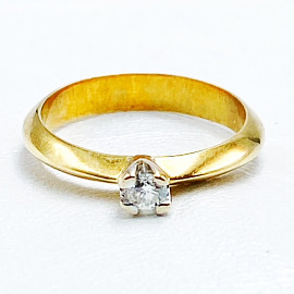 Золотое кольцо с белым бриллиантом 01-200058685