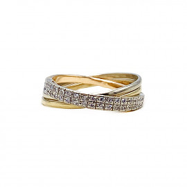 Золотое кольцо с цирконом 01-19014287