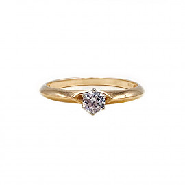 Золотое кольцо с цирконом 01-19022288