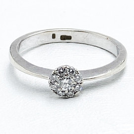 Кольцо из белого золота с белыми бриллиантами 01-200006189