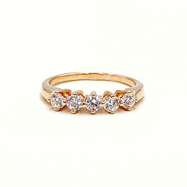 Золотое кольцо в красном цвете с цирконом 01-19164690