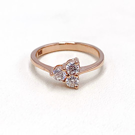 Золотое кольцо в красном цвете с цирконом 01-19140491