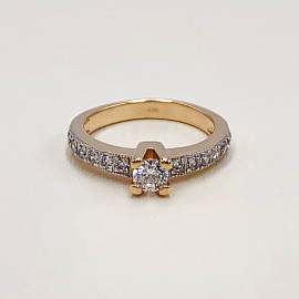 Золотое кольцо с цирконом 01-19324695