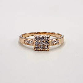 Золотое кольцо в красном цвете с цирконом 01-19298796