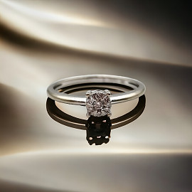 Золотое кольцо в белом цвете с белыми бриллиантами 01-200046198